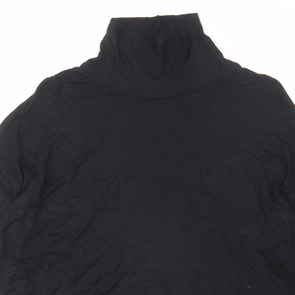 Marks and Spencer Womens Black Viscose Basic T-Shirt Size 18 High Neck
