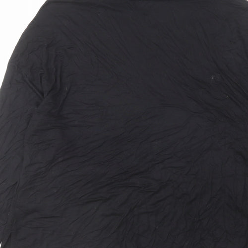 Marks and Spencer Womens Black Viscose Basic T-Shirt Size 18 High Neck