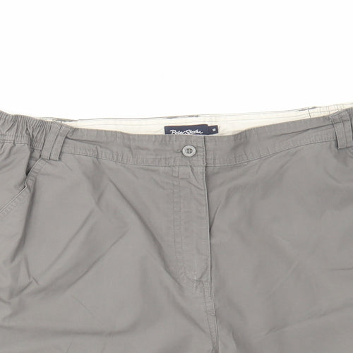 Peter Storm Womens Grey Polyester Cargo Shorts Size 18 L9 in Regular Zip