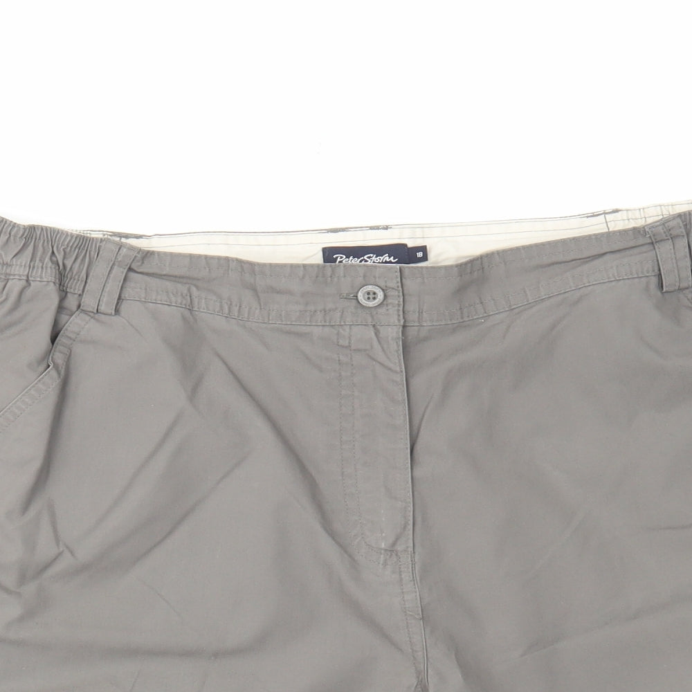 Peter Storm Womens Grey Polyester Cargo Shorts Size 18 L9 in Regular Zip