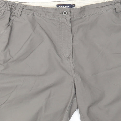 Peter Storm Womens Grey Polyester Cargo Shorts Size 18 L9 in Regular Zip
