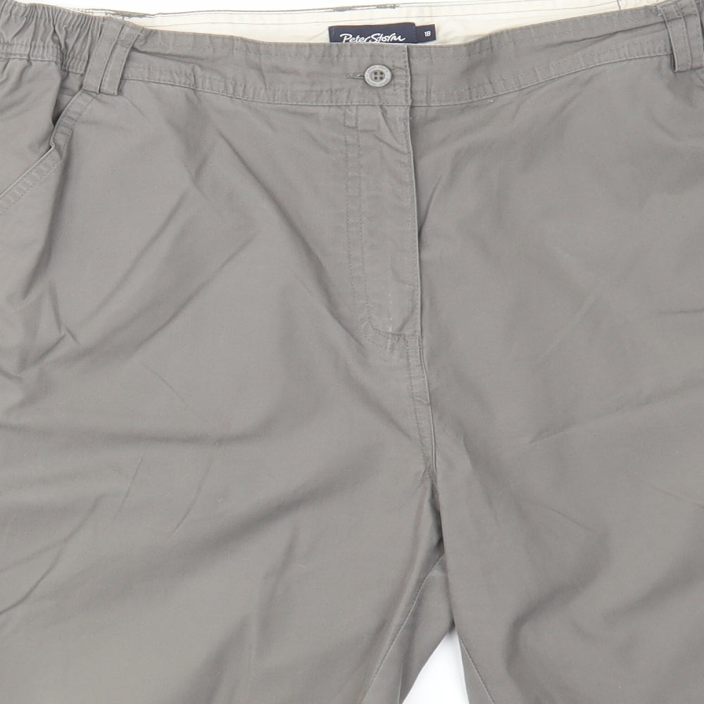 Peter Storm Womens Grey Polyester Cargo Shorts Size 18 L9 in Regular Zip