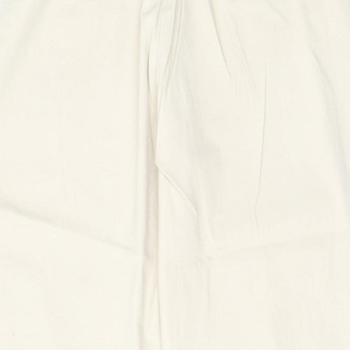 Bonmarché Womens Beige Cotton Capri Trousers Size 18 L21 in Regular Zip