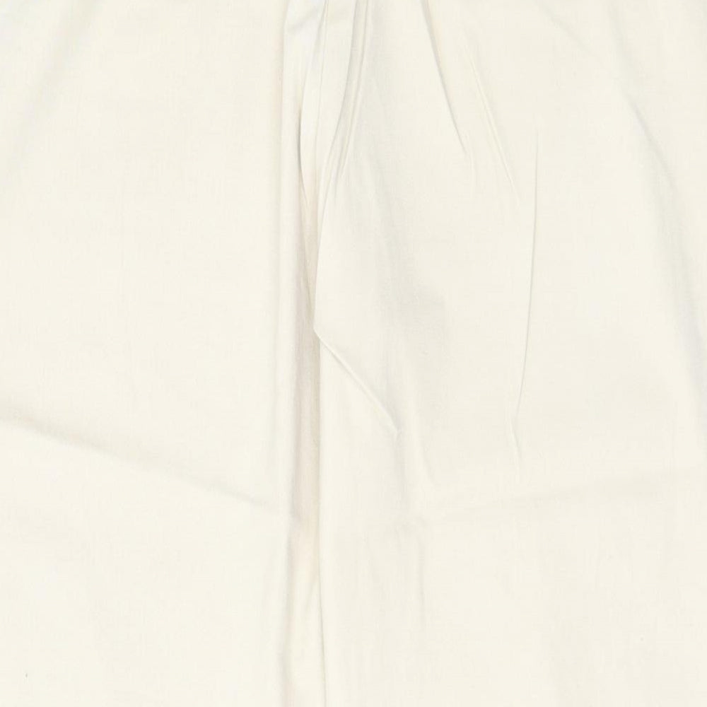 Bonmarché Womens Beige Cotton Capri Trousers Size 18 L21 in Regular Zip