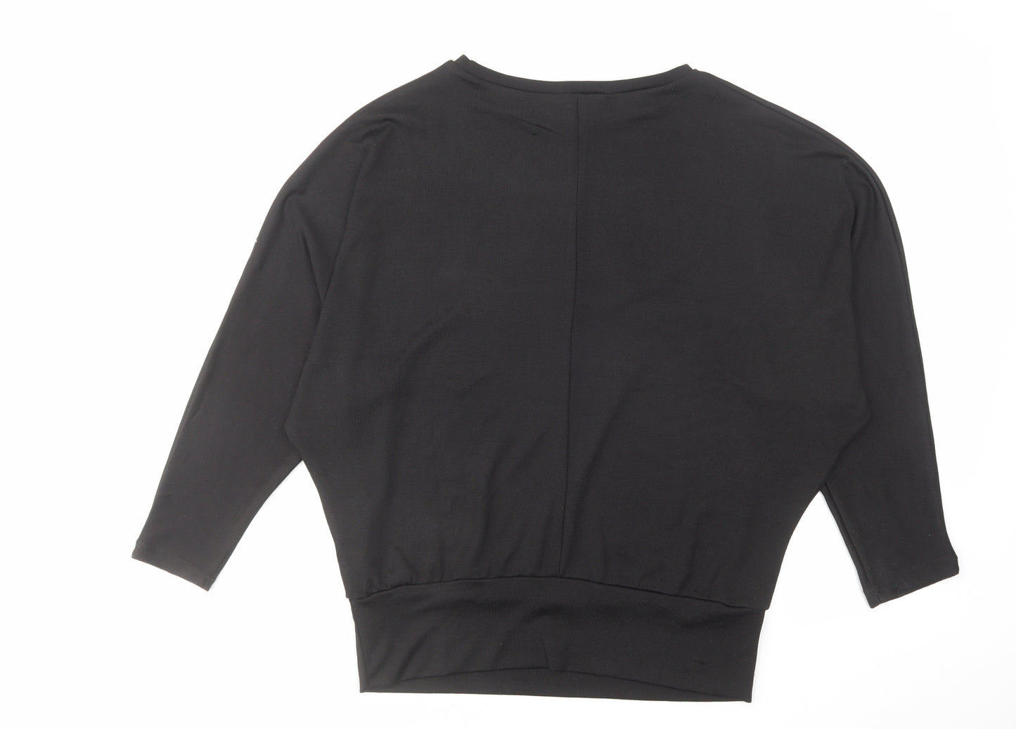 New Look Womens Black Polyester Basic Blouse Size M Round Neck - Stars Print