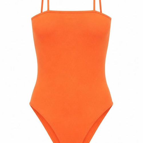 Topshop Womens Orange Viscose Bodysuit One-Piece Size 10 Snap