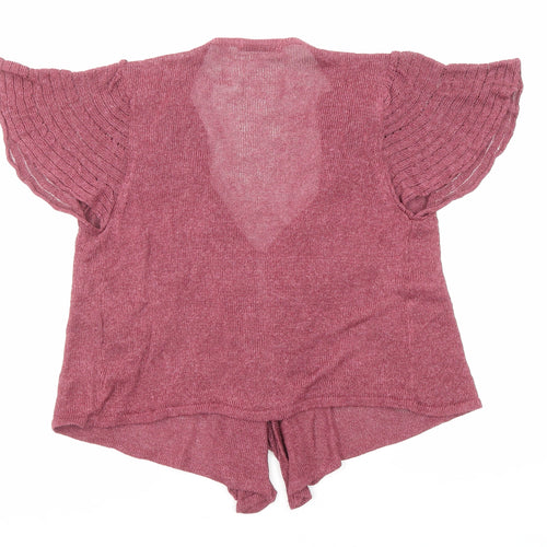 Marks and Spencer Womens Purple Linen Basic Blouse Size 14 V-Neck