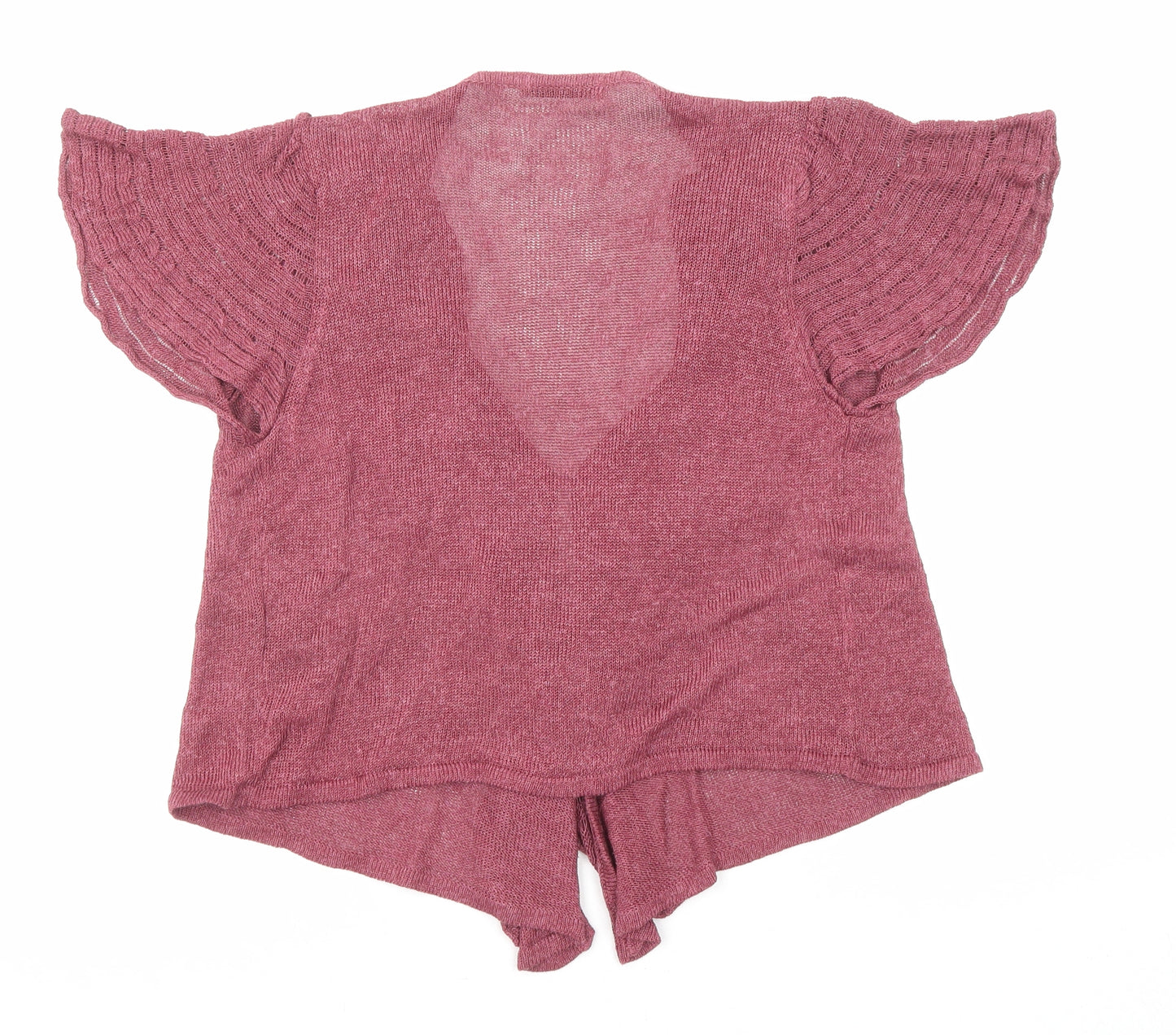 Marks and Spencer Womens Purple Linen Basic Blouse Size 14 V-Neck