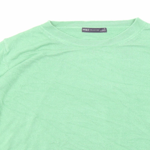 Marks and Spencer Womens Green Round Neck Acrylic Pullover Jumper Size 20