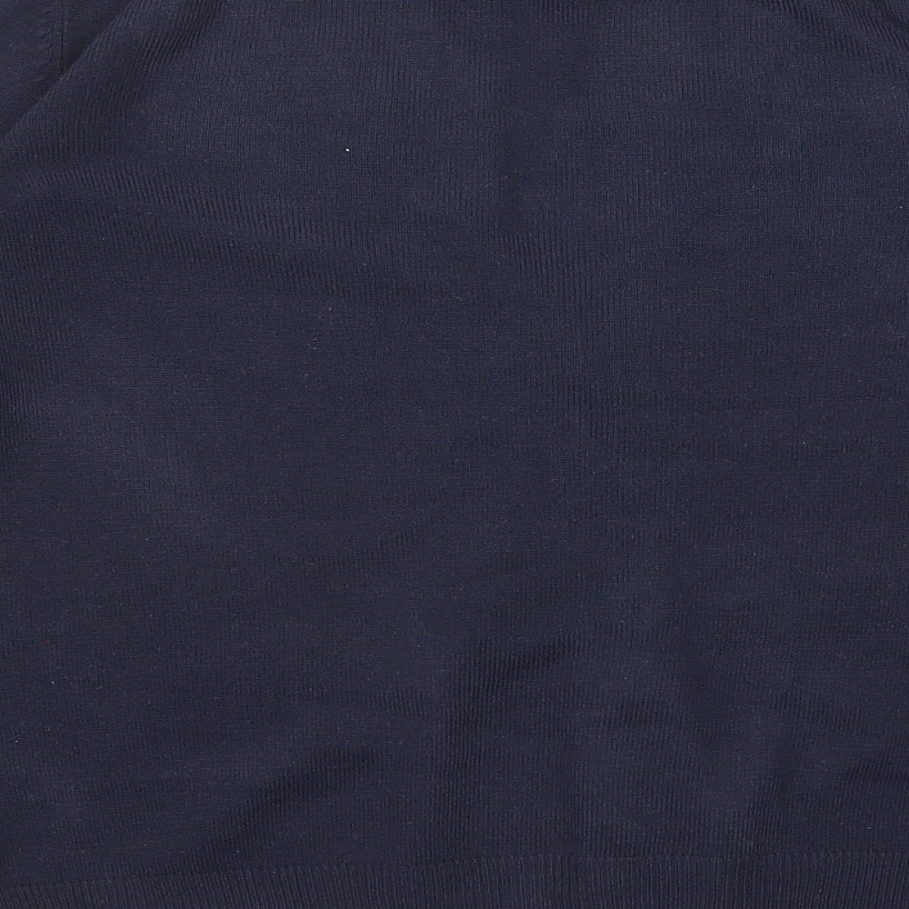 Marks and Spencer Womens Blue V-Neck Acrylic Cardigan Jumper Size 12