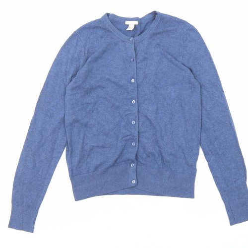 H&M Womens Blue Round Neck Viscose Cardigan Jumper Size S