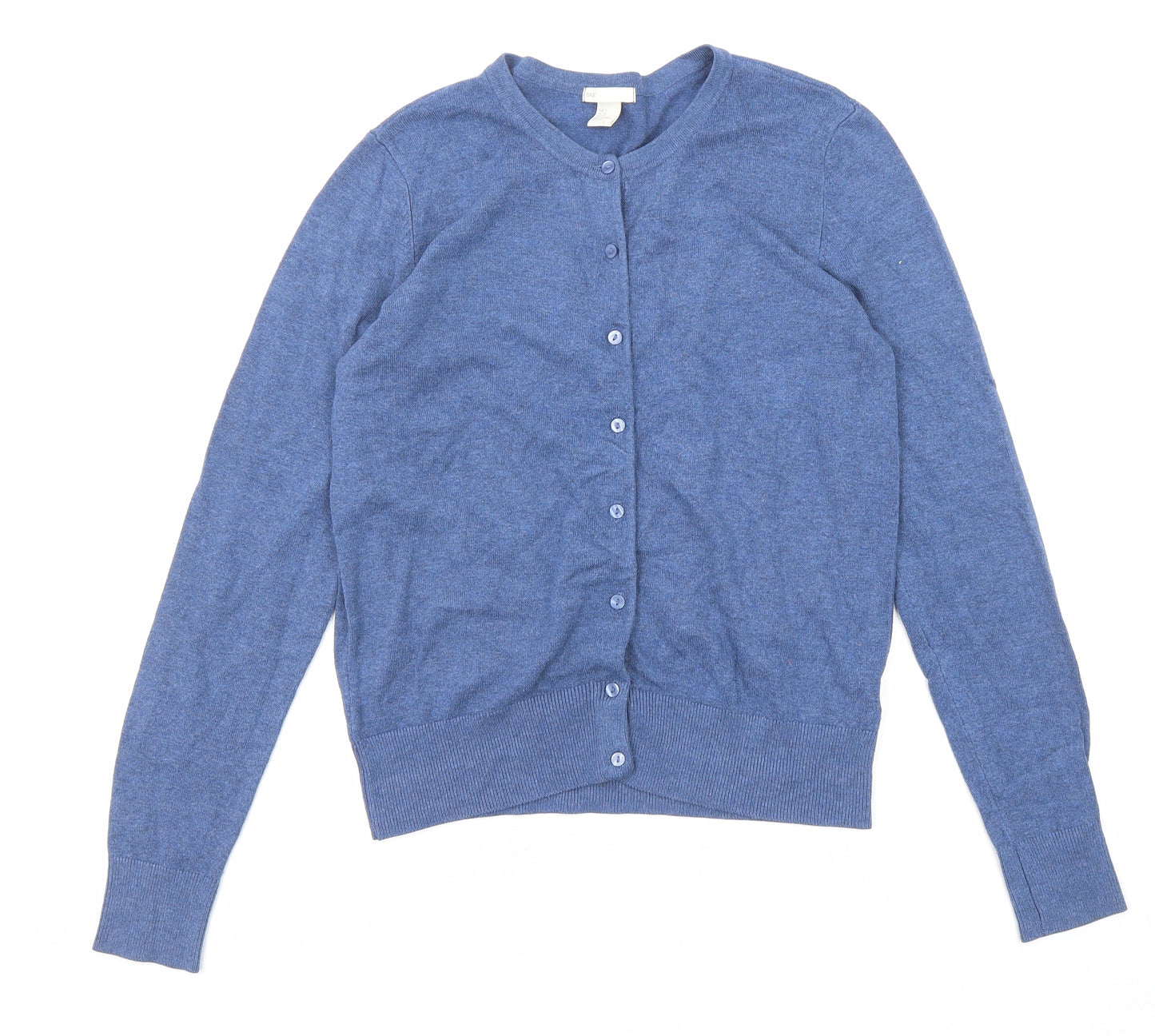 H&M Womens Blue Round Neck Viscose Cardigan Jumper Size S