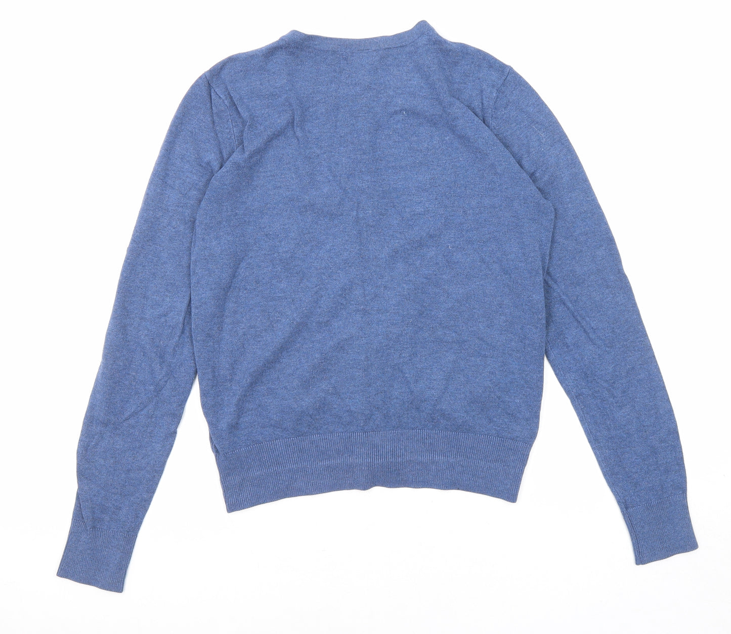 H&M Womens Blue Round Neck Viscose Cardigan Jumper Size S