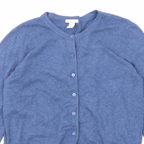 H&M Womens Blue Round Neck Viscose Cardigan Jumper Size S