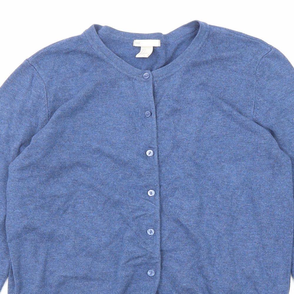 H&M Womens Blue Round Neck Viscose Cardigan Jumper Size S