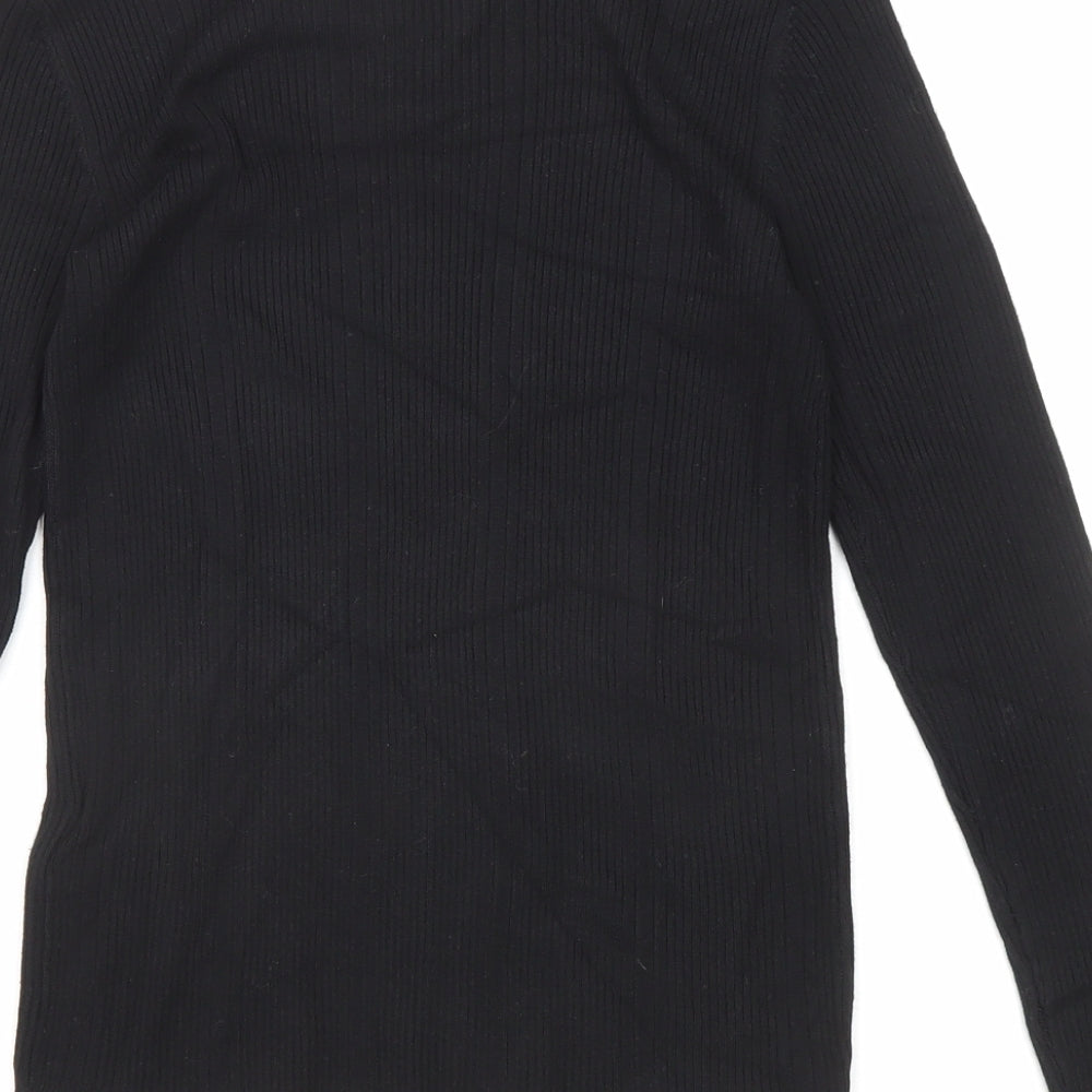Marks and Spencer Womens Black Round Neck Viscose Pullover Jumper Size 8