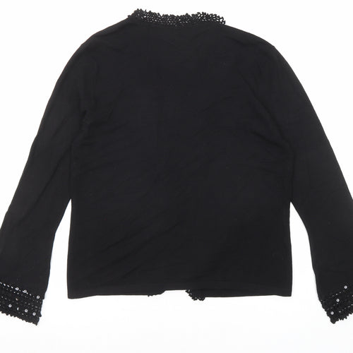 Marks and Spencer Womens Black V-Neck Viscose Cardigan Jumper Size 14