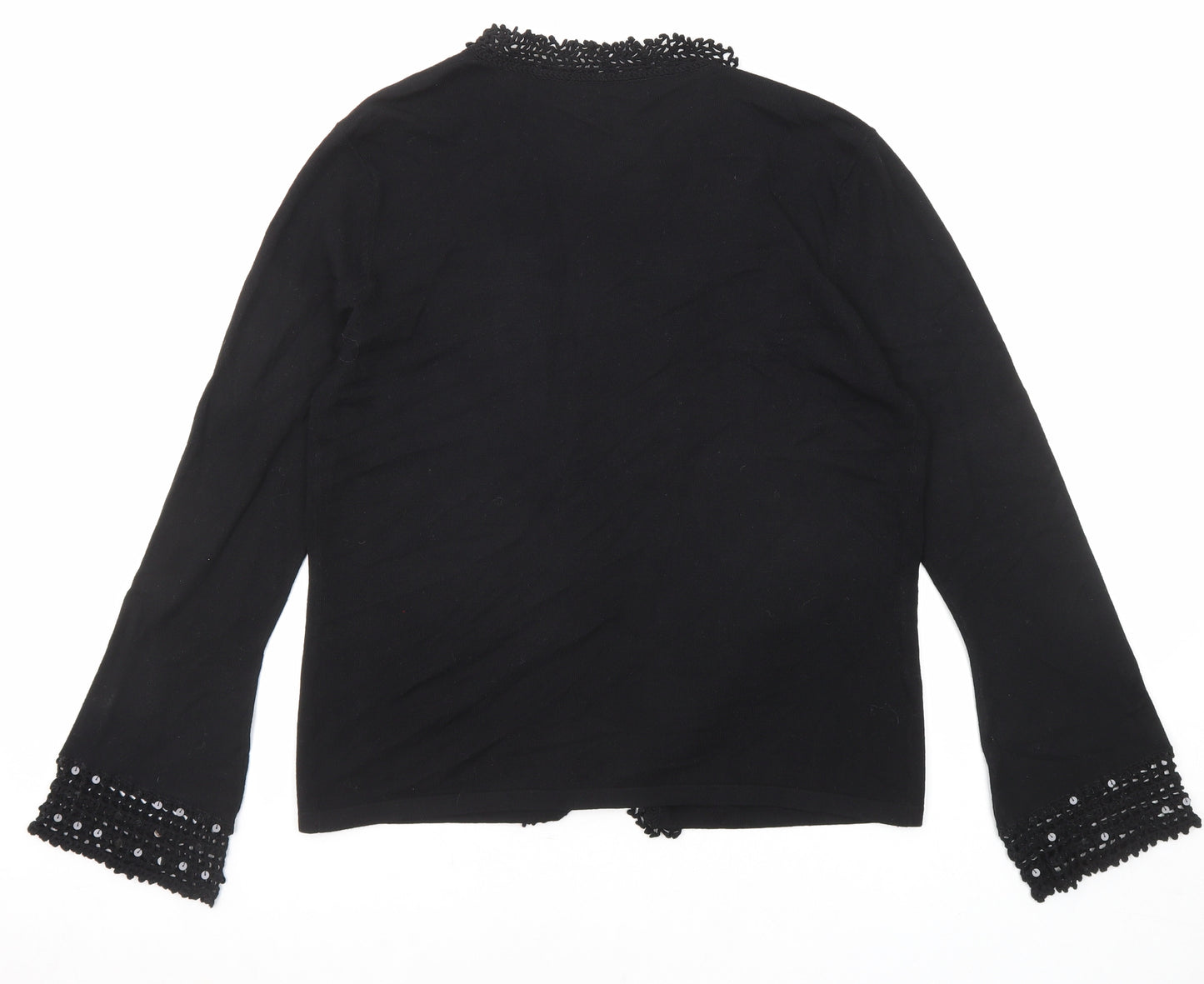 Marks and Spencer Womens Black V-Neck Viscose Cardigan Jumper Size 14