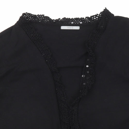Marks and Spencer Womens Black V-Neck Viscose Cardigan Jumper Size 14