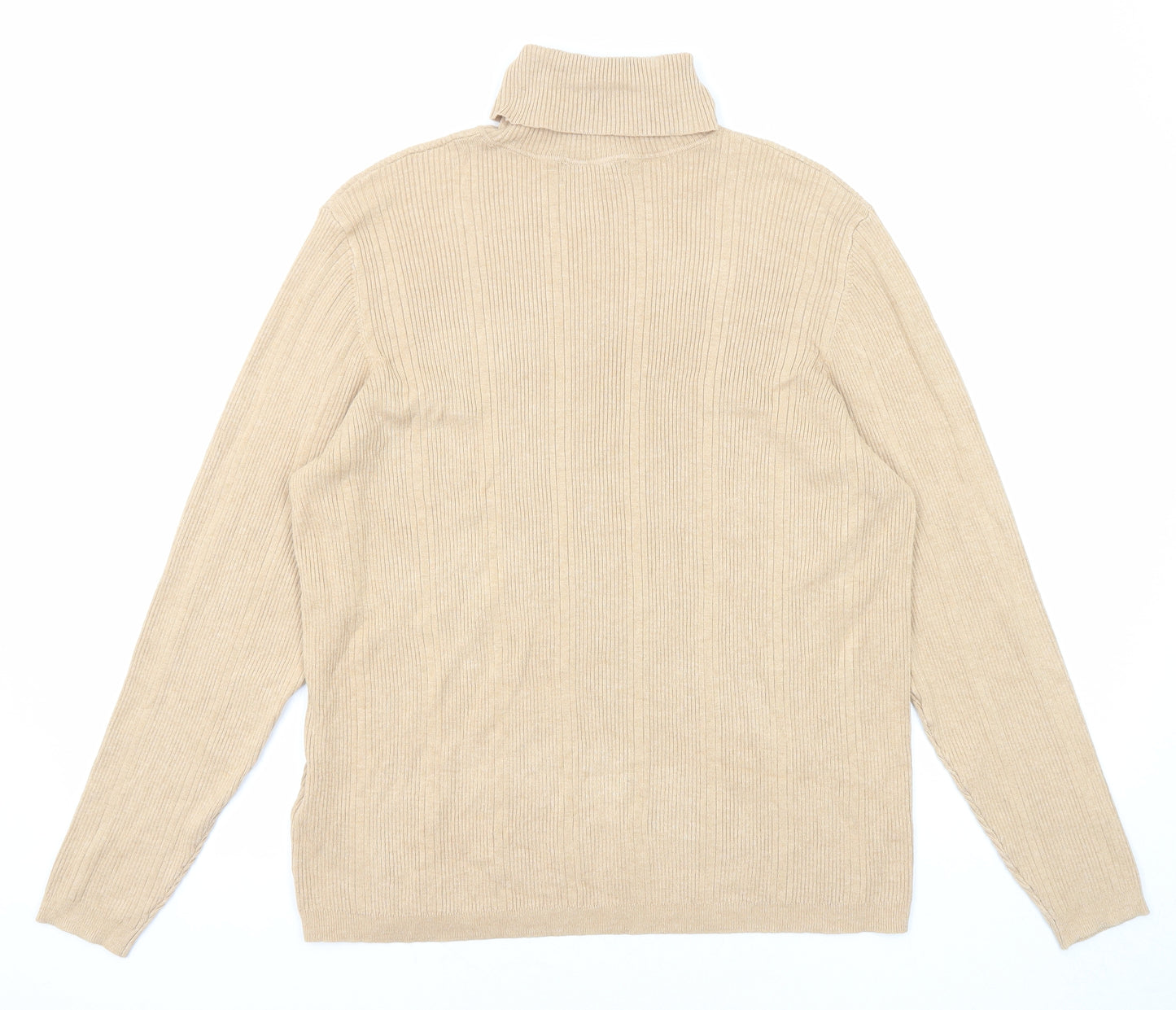 Marks and Spencer Womens Beige Roll Neck Viscose Pullover Jumper Size 20