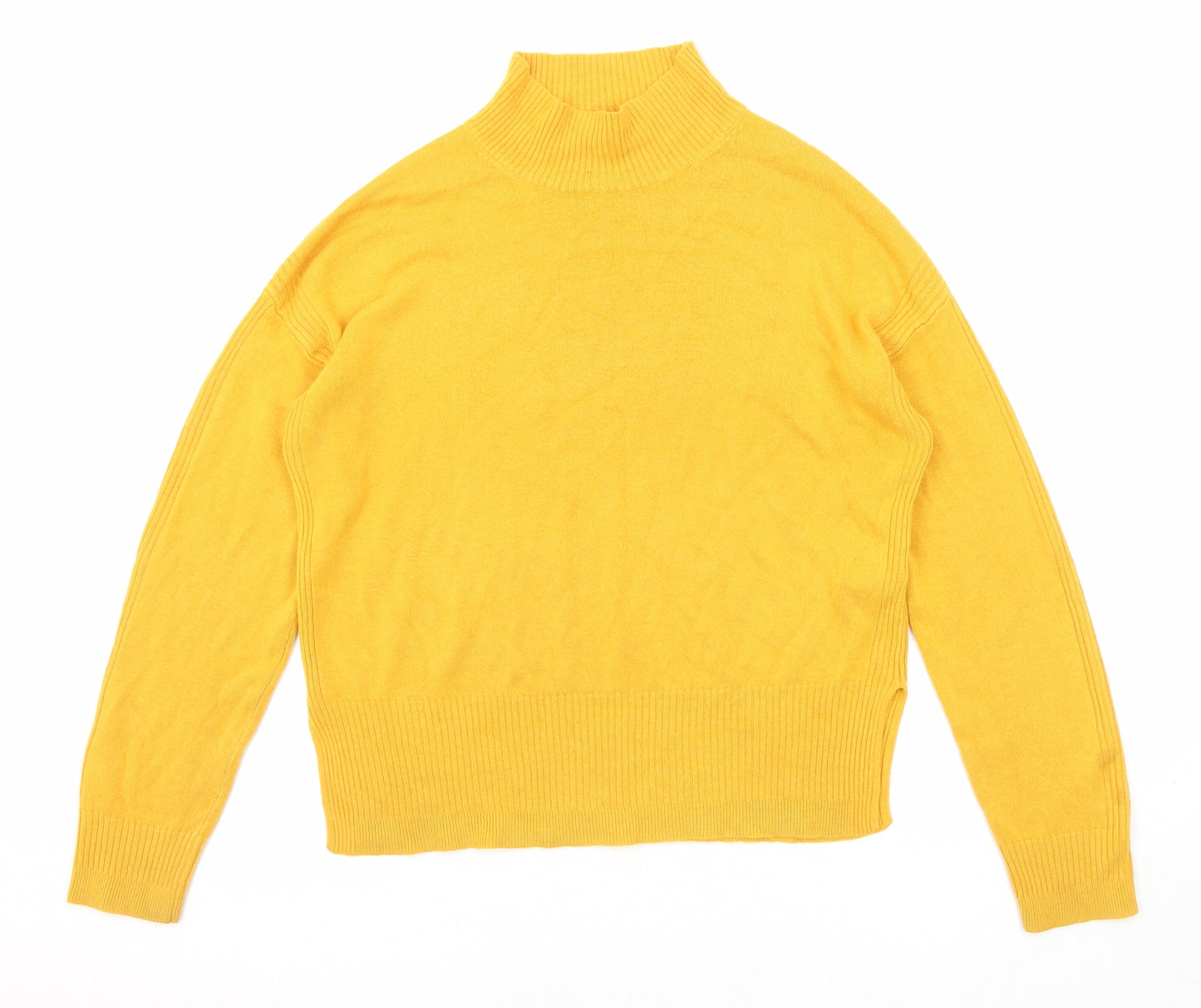 NEXT Womens Yellow High Neck Acrylic Pullover Jumper Size M
