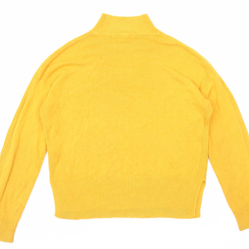 NEXT Womens Yellow High Neck Acrylic Pullover Jumper Size M