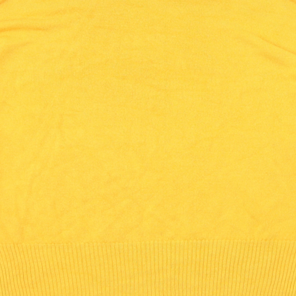 NEXT Womens Yellow High Neck Acrylic Pullover Jumper Size M