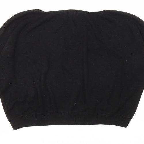 Boohoo Womens Black Round Neck Acrylic Pullover Jumper Size XL