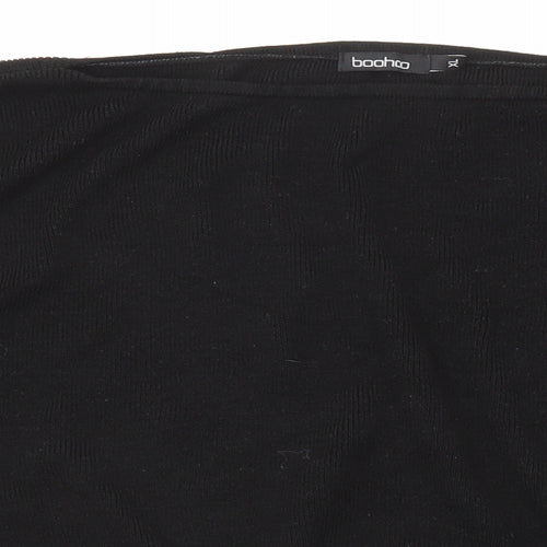 Boohoo Womens Black Round Neck Acrylic Pullover Jumper Size XL