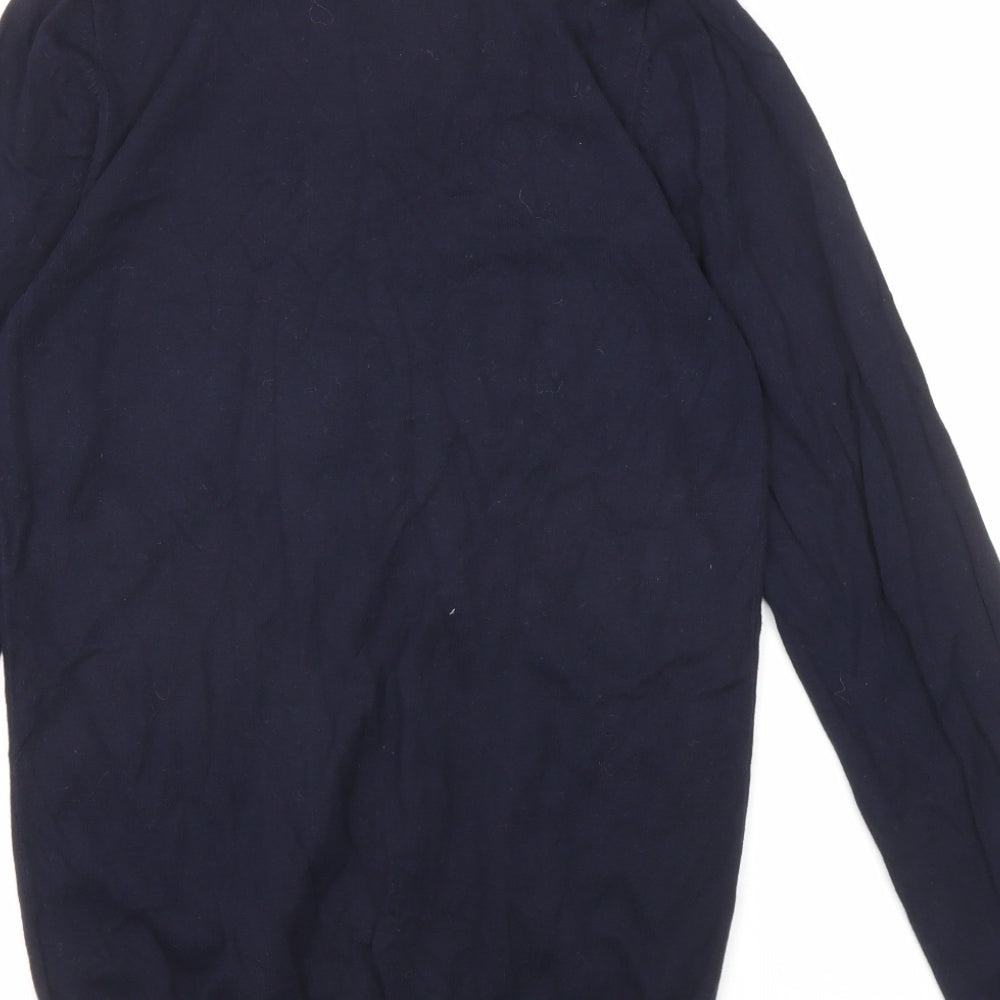 NEXT Mens Blue Roll Neck Cotton Pullover Jumper Size XS Long Sleeve