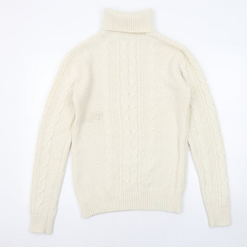 Reiss Womens Beige Roll Neck Wool Pullover Jumper Size M