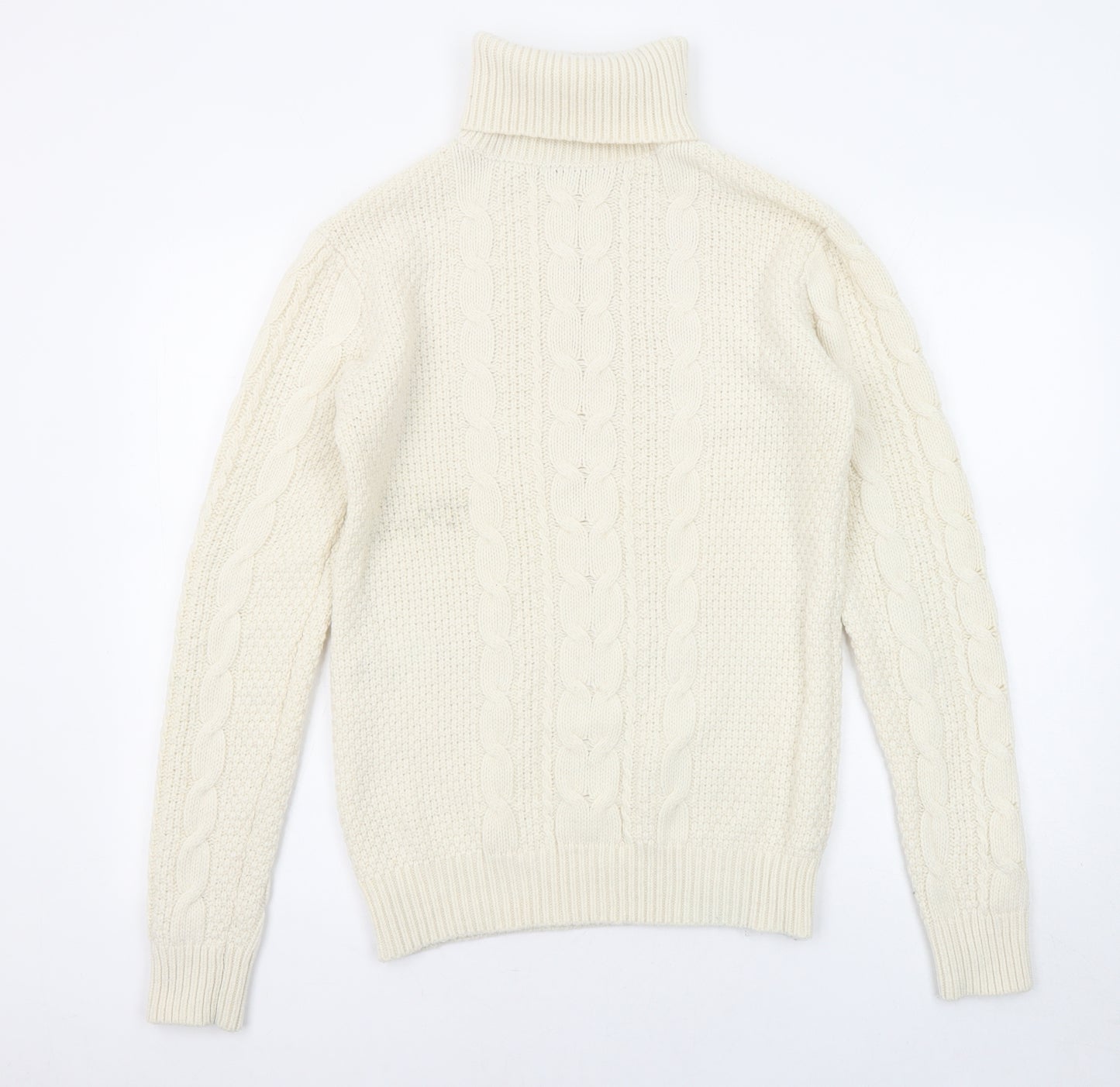 Reiss Womens Beige Roll Neck Wool Pullover Jumper Size M