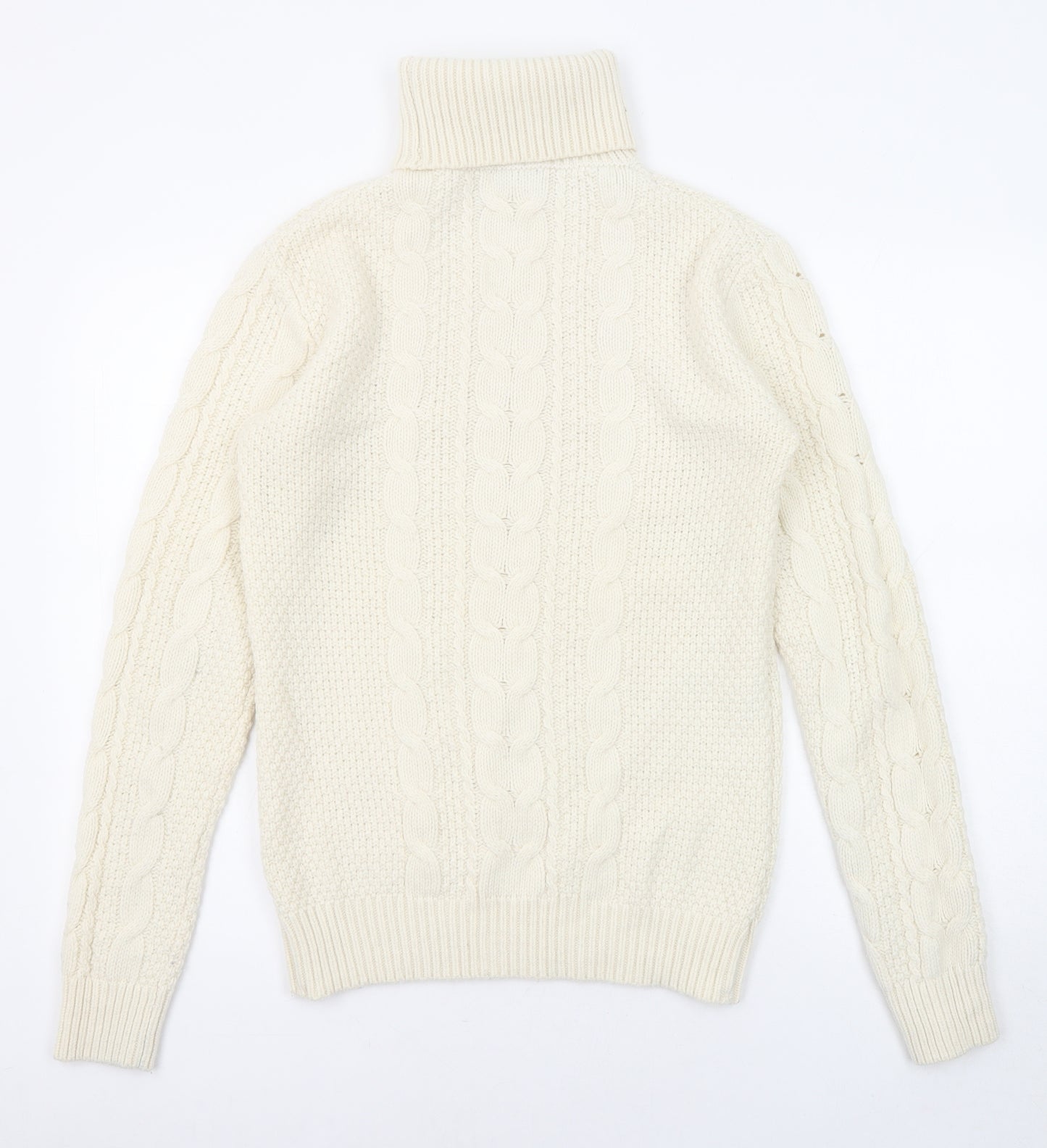 Reiss Womens Beige Roll Neck Wool Pullover Jumper Size M