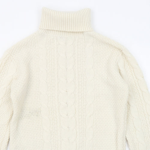 Reiss Womens Beige Roll Neck Wool Pullover Jumper Size M