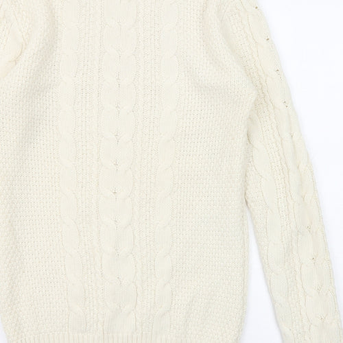 Reiss Womens Beige Roll Neck Wool Pullover Jumper Size M