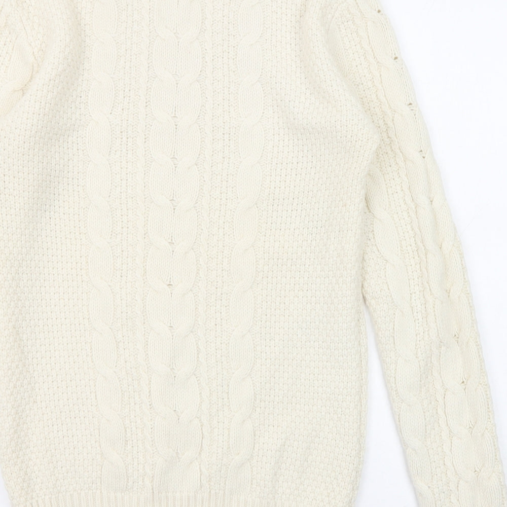 Reiss Womens Beige Roll Neck Wool Pullover Jumper Size M