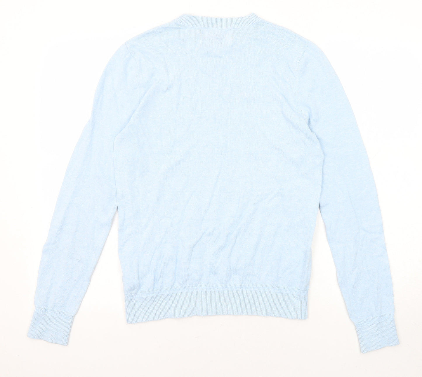 Topman Mens Blue Crew Neck Cotton Pullover Jumper Size XS Long Sleeve