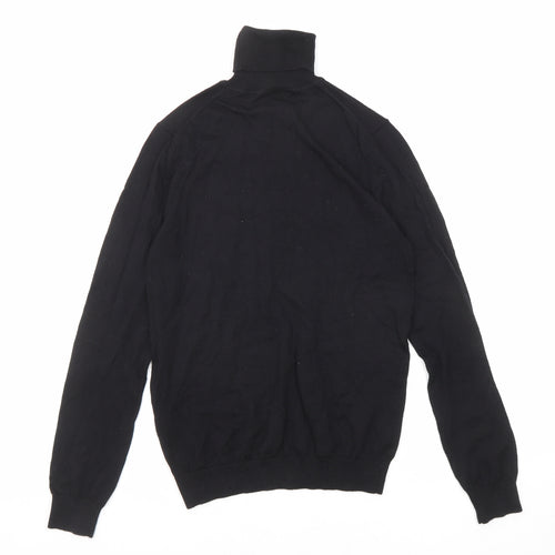 Reiss Mens Black Roll Neck Wool Pullover Jumper Size XS Long Sleeve