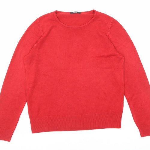 Marks and Spencer Womens Red Round Neck Acrylic Pullover Jumper Size 12