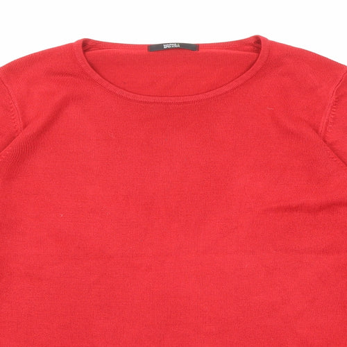 Marks and Spencer Womens Red Round Neck Acrylic Pullover Jumper Size 12