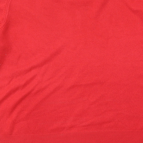 Marks and Spencer Womens Red Round Neck Acrylic Pullover Jumper Size 12