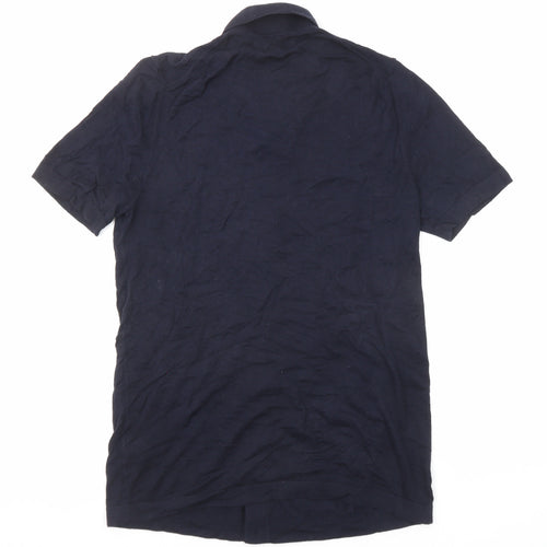 Marks and Spencer Womens Blue Cotton Basic Button-Up Size S Collared