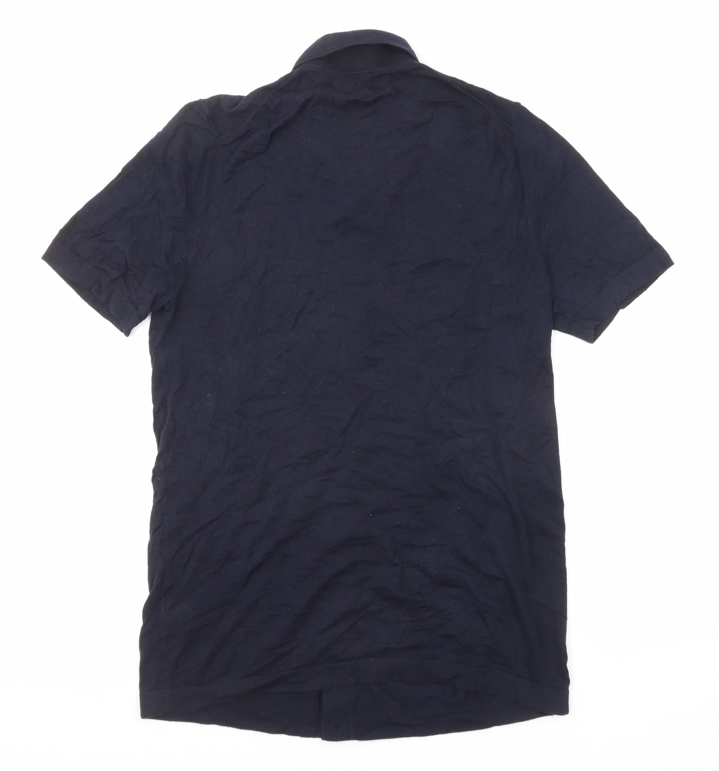Marks and Spencer Womens Blue Cotton Basic Button-Up Size S Collared