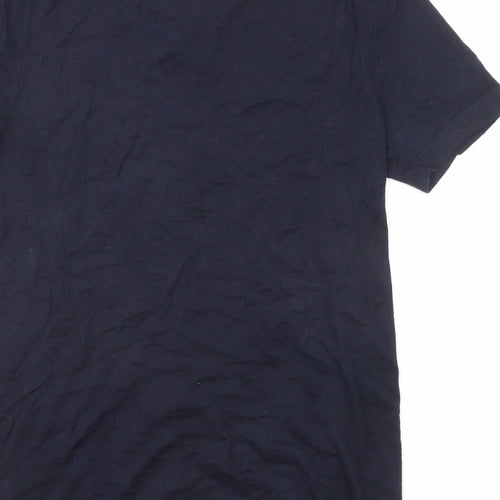 Marks and Spencer Womens Blue Cotton Basic Button-Up Size S Collared