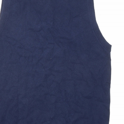 John Lewis Mens Blue V-Neck Cotton Pullover Jumper Size S Sleeveless