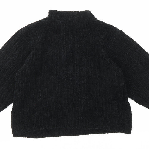Theme Womens Black Mock Neck Acrylic Pullover Jumper Size 10 - Size 10-12