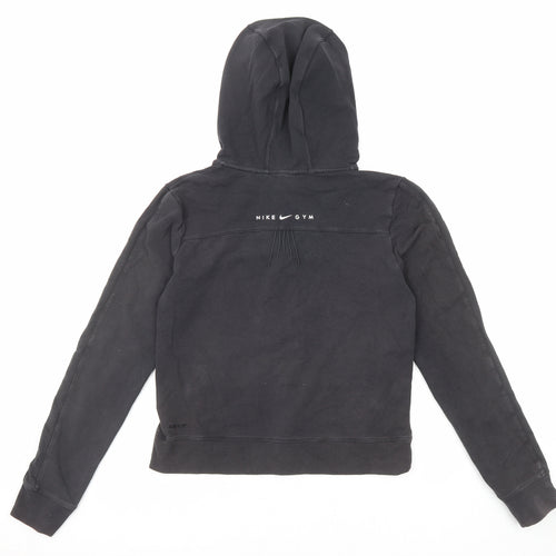 Nike Womens Black Cotton Full Zip Hoodie Size 10 Zip - Size 10-12