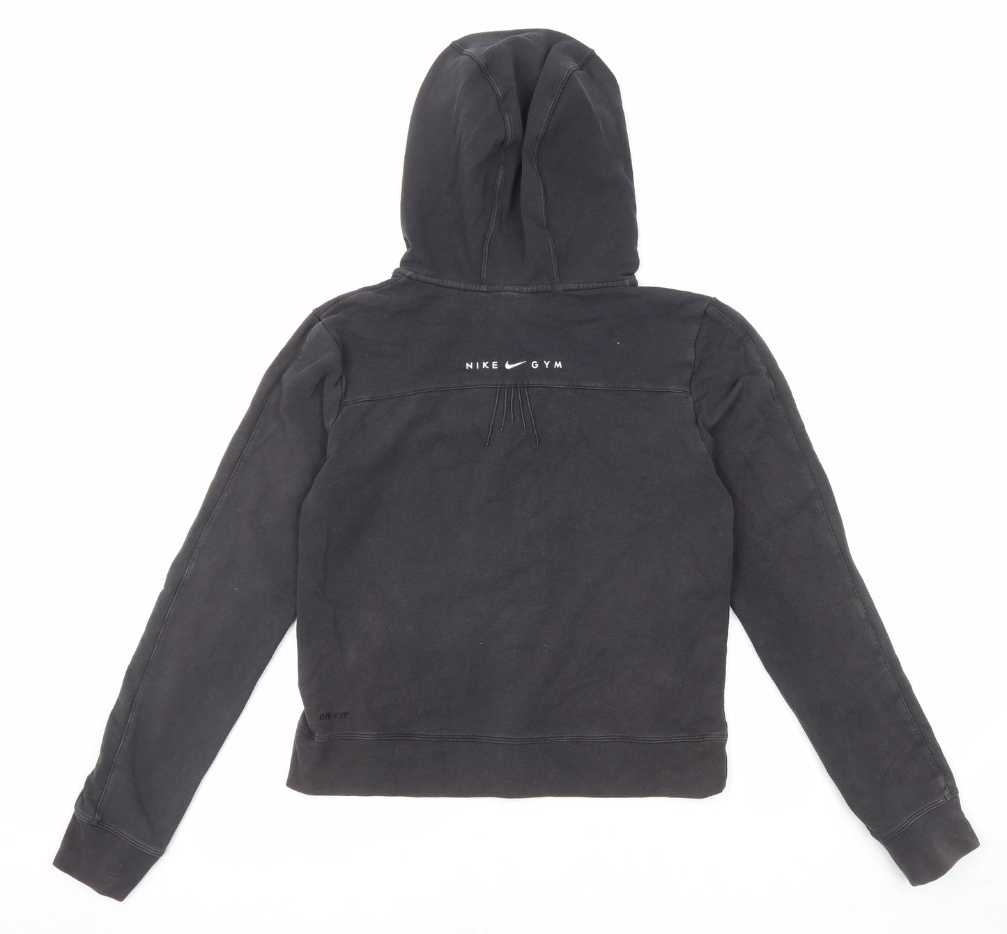 Nike Womens Black Cotton Full Zip Hoodie Size 10 Zip - Size 10-12