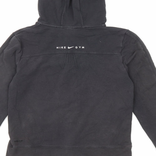 Nike Womens Black Cotton Full Zip Hoodie Size 10 Zip - Size 10-12