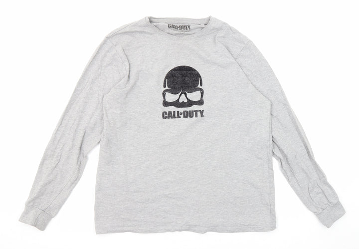 Call of Duty Mens Grey Cotton Pullover Sweatshirt Size L